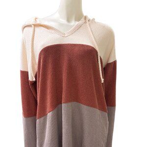 Kali Rose Lets Get Cozy Knit Hooded Top Size Large NWT